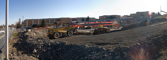 Construction on the Auditorium, later named the BYU-Idaho Center.