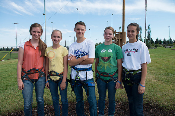 Youth high enjoy the Ropes Course class.