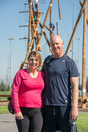 BYU-Idaho Education Week 2017, fun a t the climbing tower and ropes course.