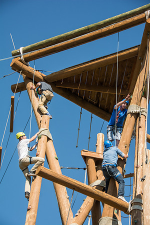 BYU-Idaho Education Week 2017, fun a t the climbing tower and ropes course.