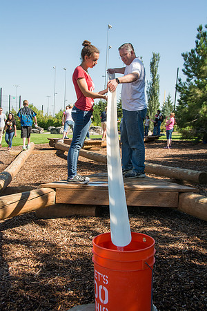 BYU-Idaho Education Week 2017, fun a t the climbing tower and ropes course.