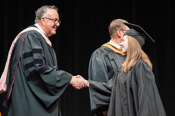 Graduates during convocation for the College of Performing and Visual Arts.
