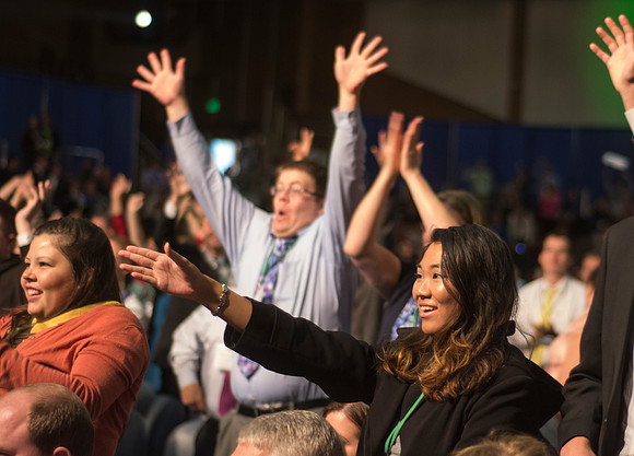 Students in between speakers win prizes