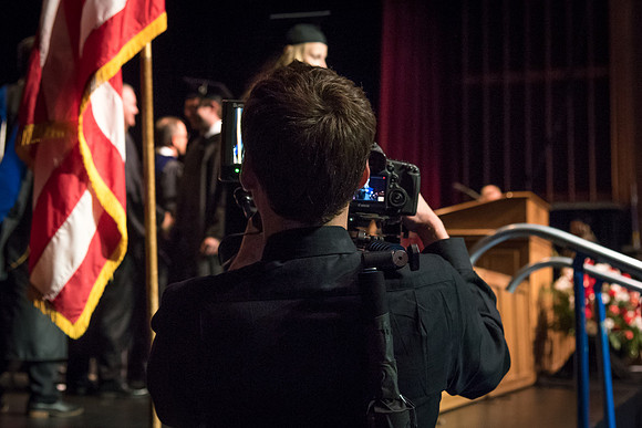 Business and Communications graduates recieve their diplomas at the Spring Convocation. 2017
