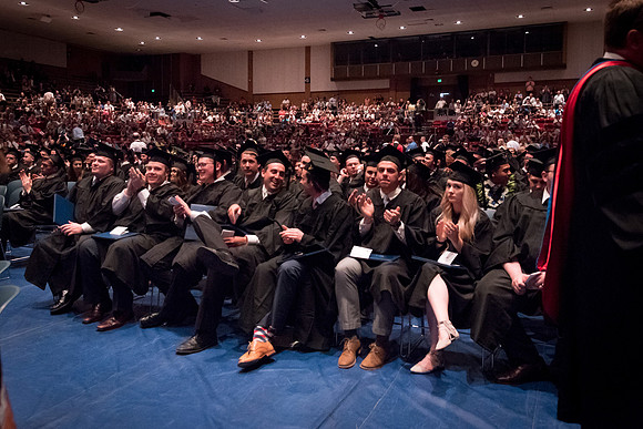 Business and Communications graduates gather for the Spring 2017 convocation.