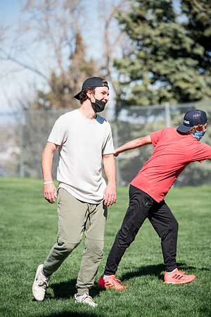 Student teams compete in BYUI's spikeball tournament held in the upper fields.
