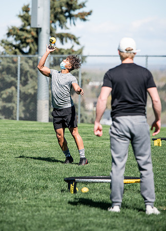 Student teams compete in BYUI's spikeball tournament held in the upper fields.
