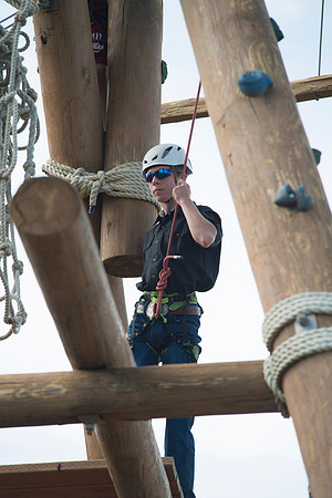 Youth high enjoy the Ropes Course class.