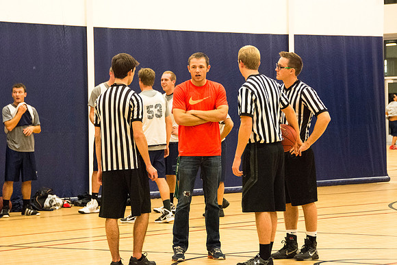 Students play ward basketball in the I-Center