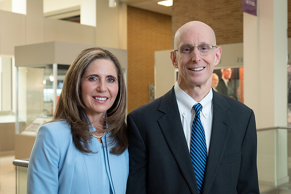 President and Sister Eyring on the set of a video shoot in Legacy Hall. 2017