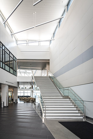The entance lobby in the Science and Technology Center.