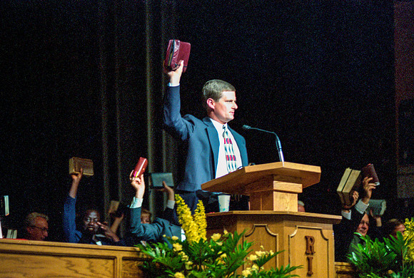 President David A. Bednar speaking at Devotional