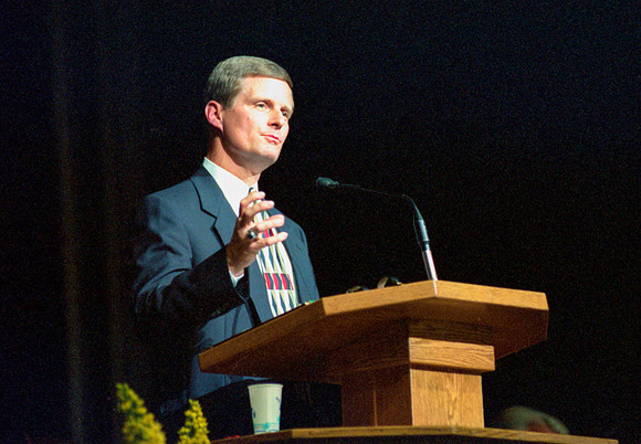 President David A. Bednar speaking at Devotional