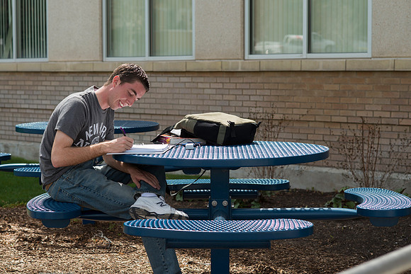 Back to School April 2014. Study break outside the Romney Building.