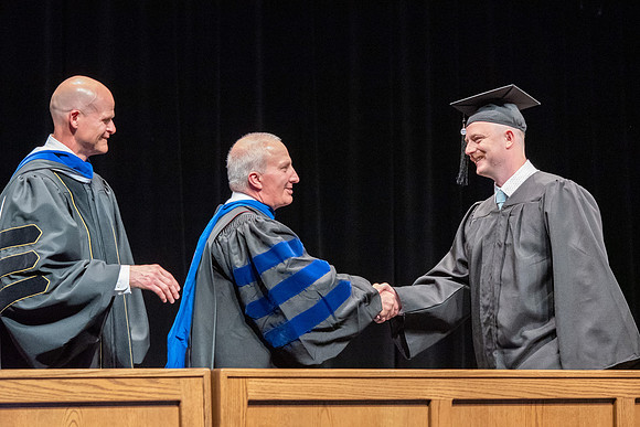Graduates during convocation of the College of Physical Sciences and Engineering.