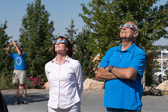 2017 Great American Eclipse photographed over BYU-Idaho