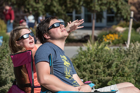 2017 Great American Eclipse photographed over BYU-Idaho
