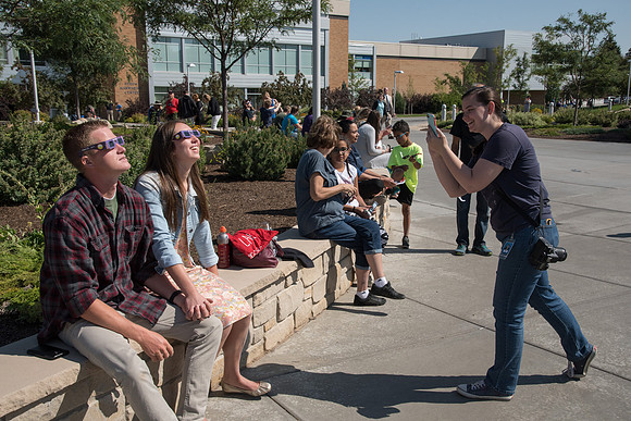 2017 Great American Eclipse photographed over BYU-Idaho