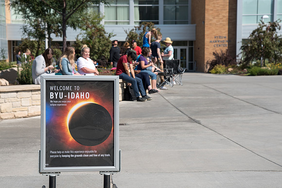 2017 Great American Eclipse photographed over BYU-Idaho
