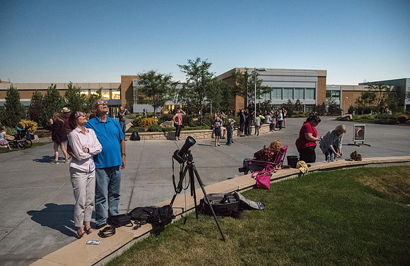 2017 Great American Eclipse photographed over BYU-Idaho