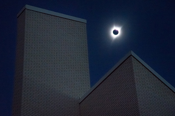 2017 Great American Eclipse photographed over BYU-Idaho