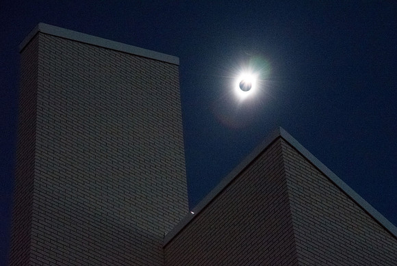 2017 Great American Eclipse photographed over BYU-Idaho