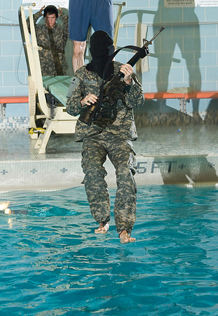 ROTC water training exercise in the Hart Pool.