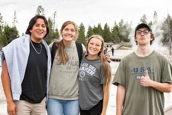 BYU-Idaho students and instructors go on a Yellowstone trip as part of the Freshman Connection program.