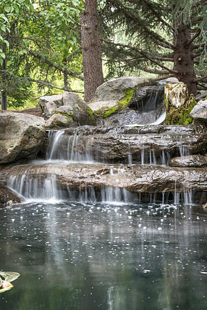 A waterfall in the gardens. 2017