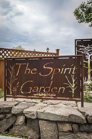 'The Spirit Garden' sign in the BYU-I gardens.