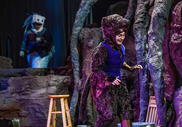 The theatre department's dress rehearsal of the Wind in the Willows in the Snow Drama Theatre.
