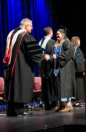 Graduates during convocation for the College of Academic Success & Interdisciplinary Studies. Speakers: Kevin Brower, Jenna Kate Wilson, Tyler Christensen