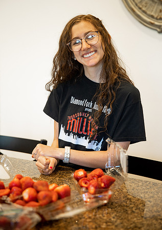 The Rexburg YSA 29th Ward in the Rexburg YSA 1st Stake makes jam for a Relief Society activity.