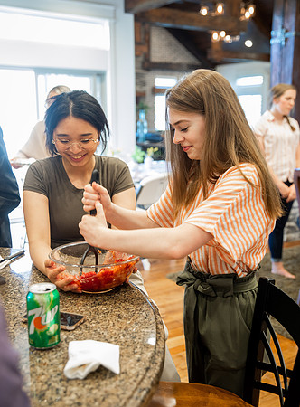 The Rexburg YSA 29th Ward in the Rexburg YSA 1st Stake makes jam for a Relief Society activity.