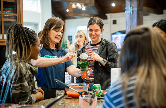 The Rexburg YSA 29th Ward in the Rexburg YSA 1st Stake makes jam for a Relief Society activity.