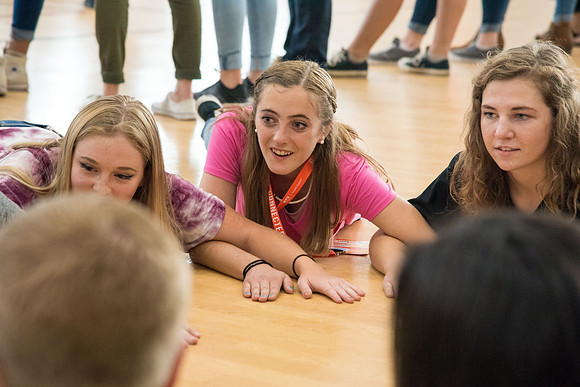 New students participate in the Get Connected Games held in the I-Center Courts.