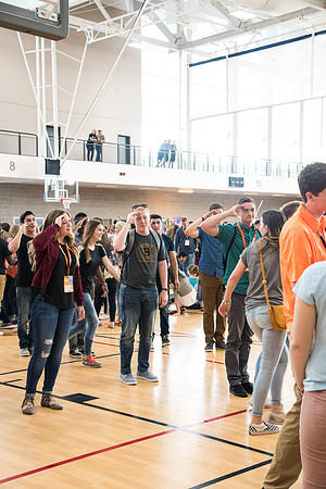 New students participate in the Get Connected Games held in the I-Center Courts.