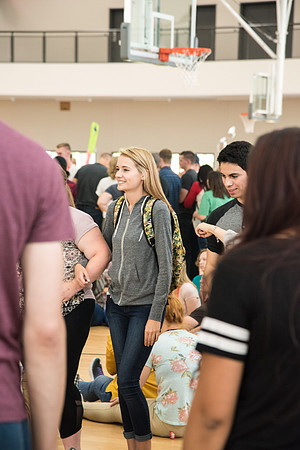 New students participate in the Get Connected Games held in the I-Center Courts.