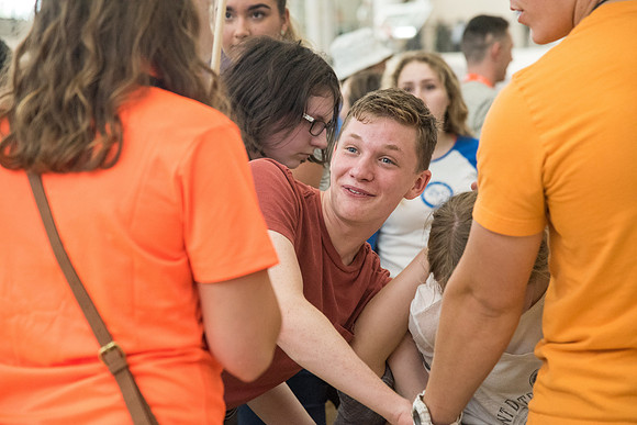 New students participate in the Get Connected Games held in the I-Center Courts.