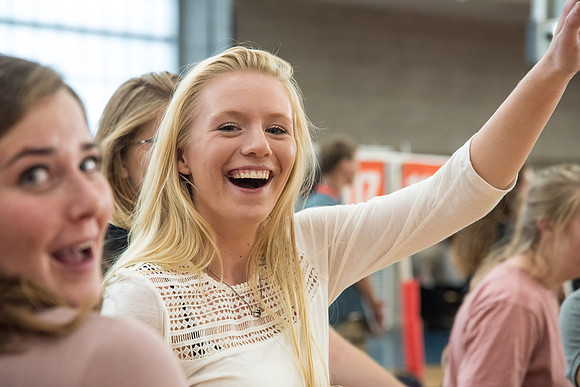 New students participate in the Get Connected Games held in the I-Center Courts.