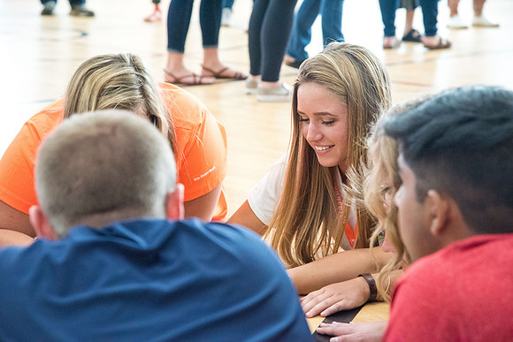 New student participates in the Get Connected Games held in the I-Center Courts.