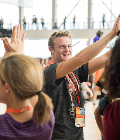Jackson Callahan participates in the Get Connected Games held in the I-Center Courts.