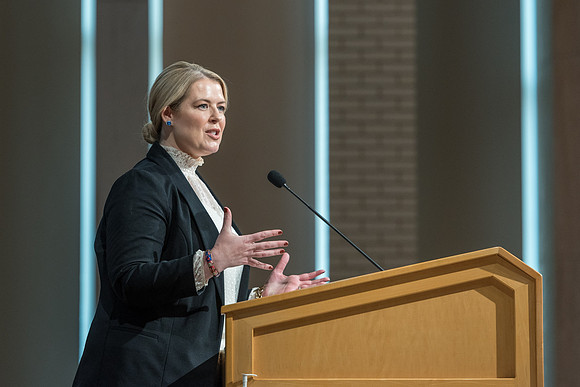 Amy LaBaugh speaks at the Spirit Conference.