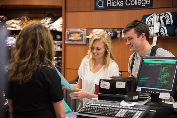 Students pick up supplies from the BYU-I Store.