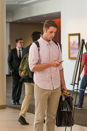 Students leave the I-Center after the first Devotional of the Fall 2017 semester.