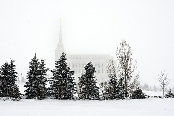 Snow covers campus the second week of Winter Semester.