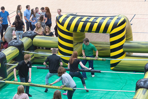 At I-Night, the gyms in the I-Center are filled with many games for students to enjoy themselves.