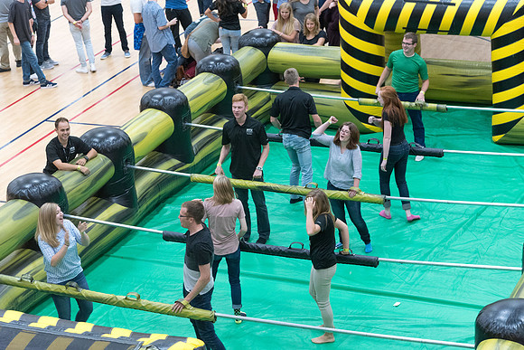 At I-Night, the gyms in the I-Center are filled with many games for students to enjoy themselves.