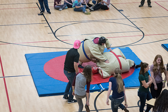 At I-Night, the gyms in the I-Center are filled with many games for students to enjoy themselves.