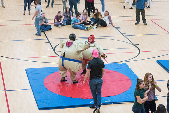 At I-Night, the gyms in the I-Center are filled with many games for students to enjoy themselves.